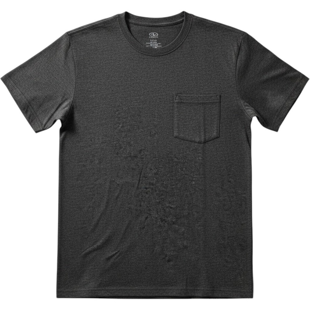 Athletic Works Men Charcoal Gray Heather Moisture Wicking Pocket T-Shirt S 34-36
